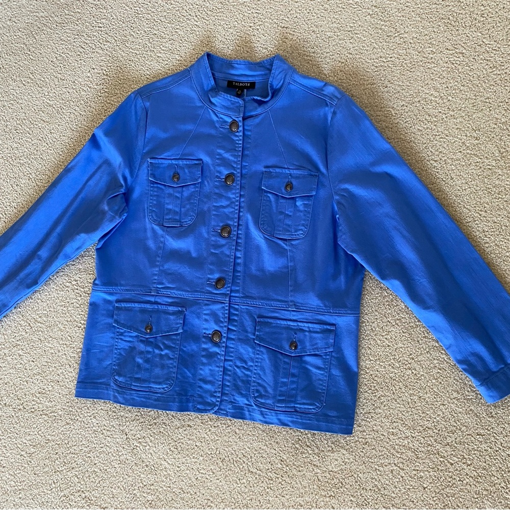 Talbots Blue Blazer Structured Jacket - image 3